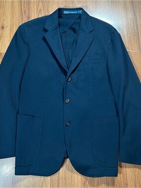 Mens Polo Ralph Lauren Navy Stretch Cotton Flannel blazer Sport jacket 40R